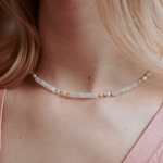 Choker N°37 | kamień księżycowy, perła, opal