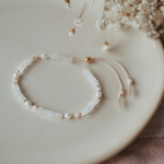 Bransoletka N°64 | kamień księżycowy, perła, opal