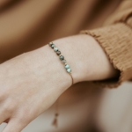 Bransoletka N°153 | turkus, tygrysie oko