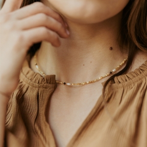 Choker N°57| tygrysie oko, perła