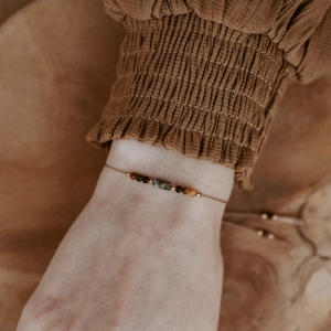 Bransoletka N°155 | turkus, tygrysie oko