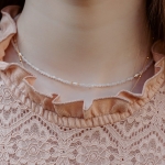 Choker N°62 | kwarc różowy, perła