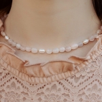 Choker N°67 | kwarc różowy, perła