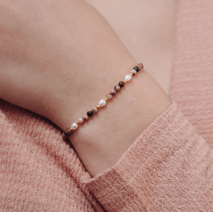Bransoletka N°118 | rodonit, perła