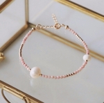 Bransoletka N°129 | rodonit, perła