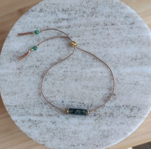 Bransoletka N°134 | agat mszysty, jadeit