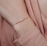 Bransoletka N°5 | kwarc truskawkowy, kryształ górski, opal