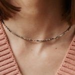 Choker N°74 | jaspis dalmatyński, rodonit 