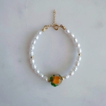 Bransoletka Pumpkin Pearl | perła, szkło 