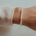 Bransoletka N°64 | kamień księżycowy, perła, opal