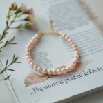 Bransoletka N°81 | perła, kwarc różowy