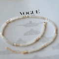 Naszyjnik choker N°37 | kamień księżycowy, perła, opal
