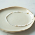 Naszyjnik choker N°37 | kamień księżycowy, perła, opal